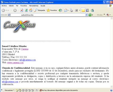 Firma para Outlook - Carixma