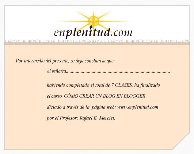 Cómo crear un blog en Blogger - Curso gratis de enplenitud.com