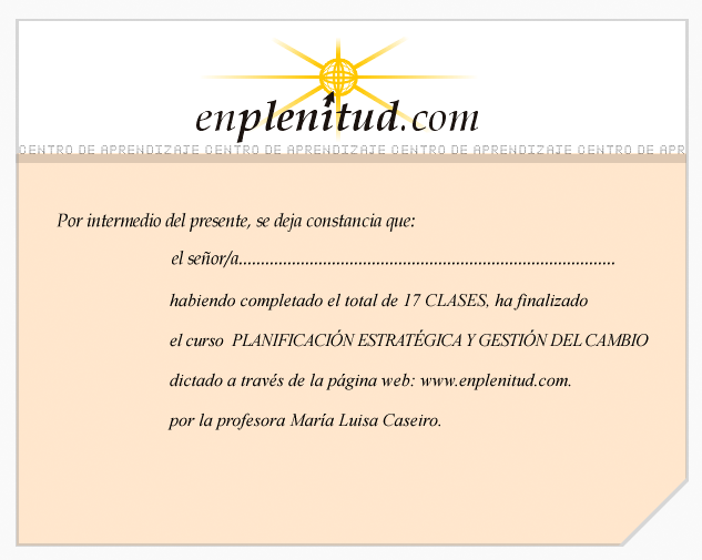 Planificación Estratégica y Gestión del Cambio - Curso gratis de enplenitud.com