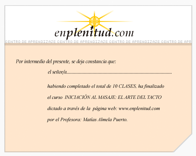 Iniciación al masaje - Curso gratis de enplenitud.com