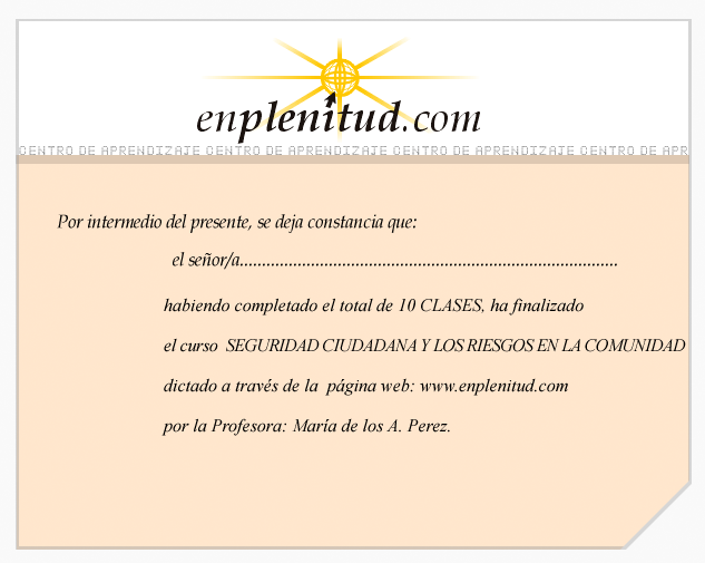 Seguridad ciudadana y los riesgos en la comunidad - Curso gratis de enplenitud.com