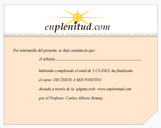 Decídete a ser positivo - Curso gratis de enplenitud.com